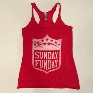 Red 'Sunday Funday' Football Tank Top